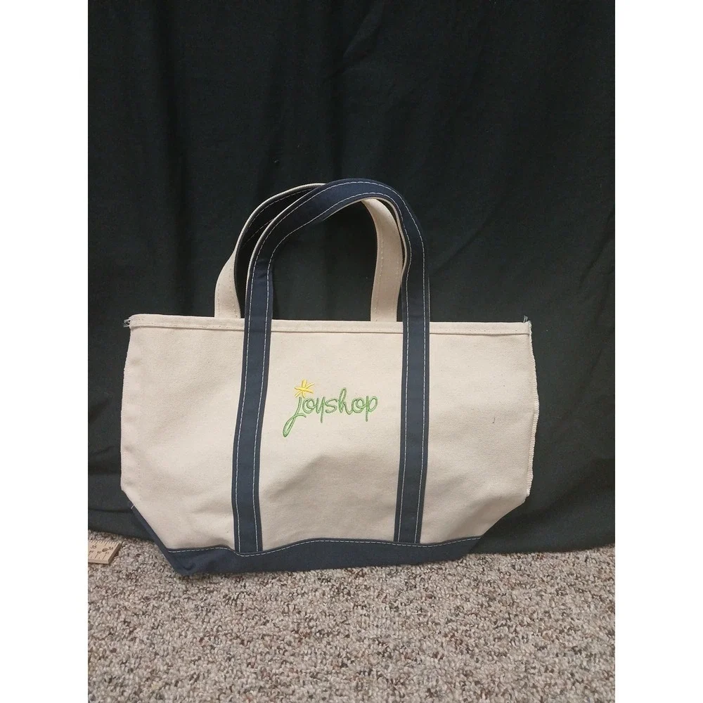 LL Bean Boat and Tote Navy Handles Made In USA Vintage VGC!!!